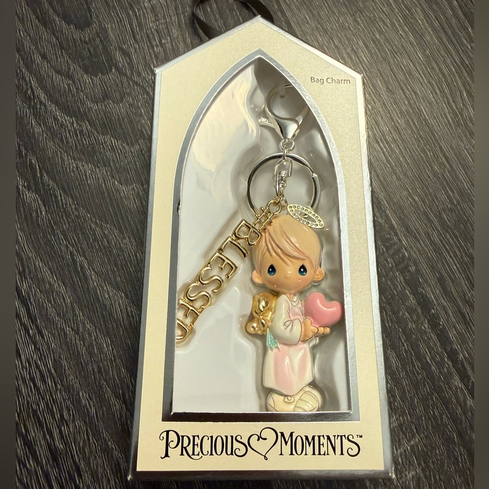Precious Moments Blessed Angel with Heart Bag Charm Keychain New In Box!